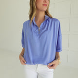 Playful Elegance Blouse - Dusty Blue