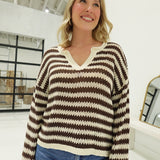 Chancey Sweater Top - Dk Brown