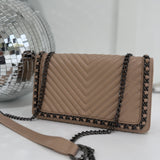 Chain Detail Shoulder Bag - Khaki