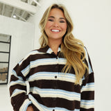 Baldwin Striped Cardi - Brown