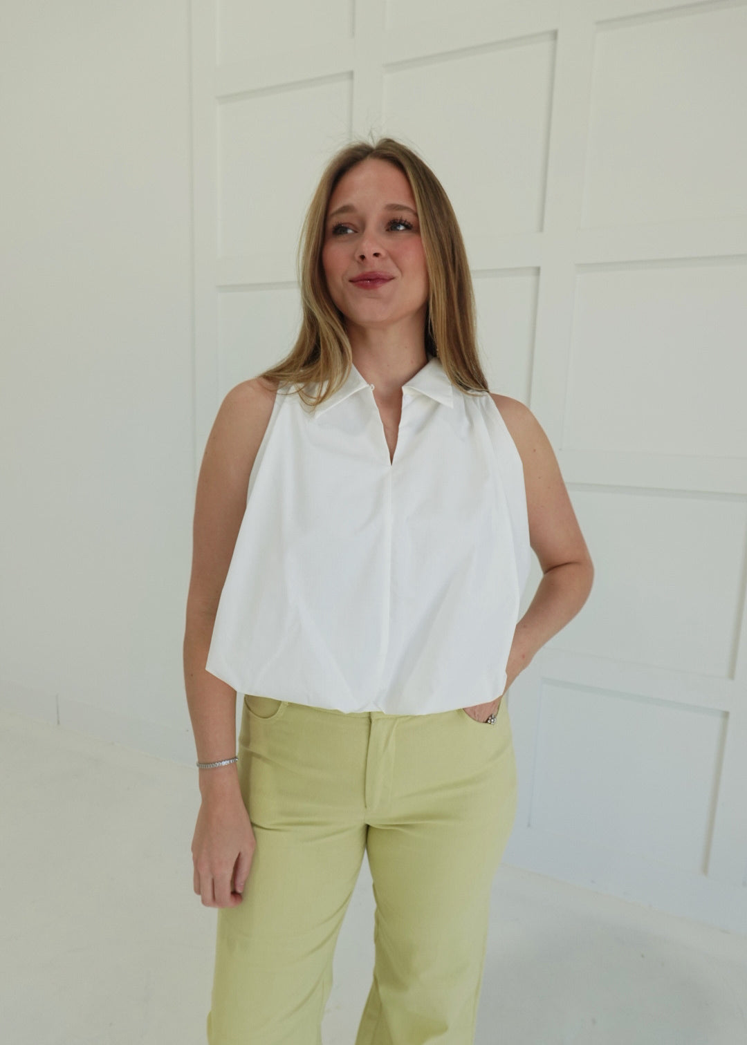 Penelope Bubble Top - Ivory