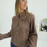Dyers Half-Zip Sweater - Brown