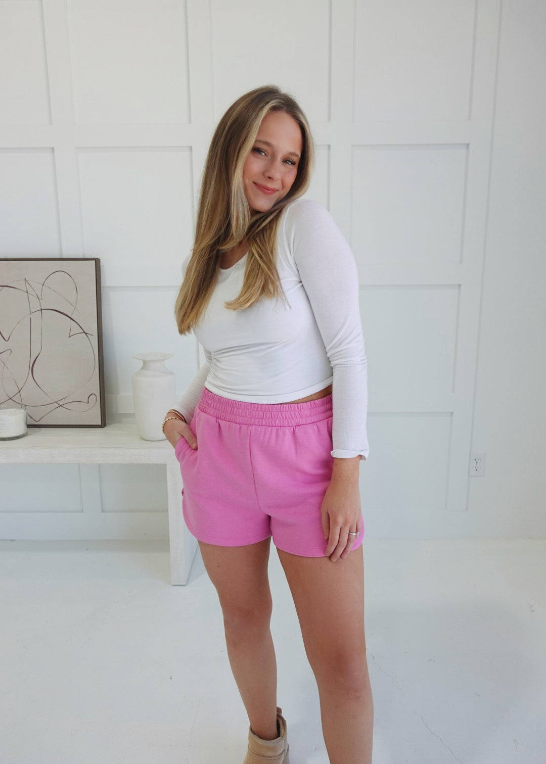 Serene Scuba Shorts - Pink