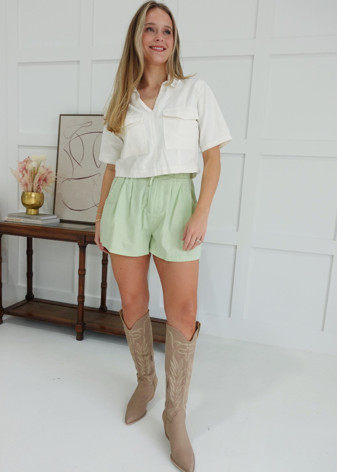 Elway High Waist Shorts - Mint