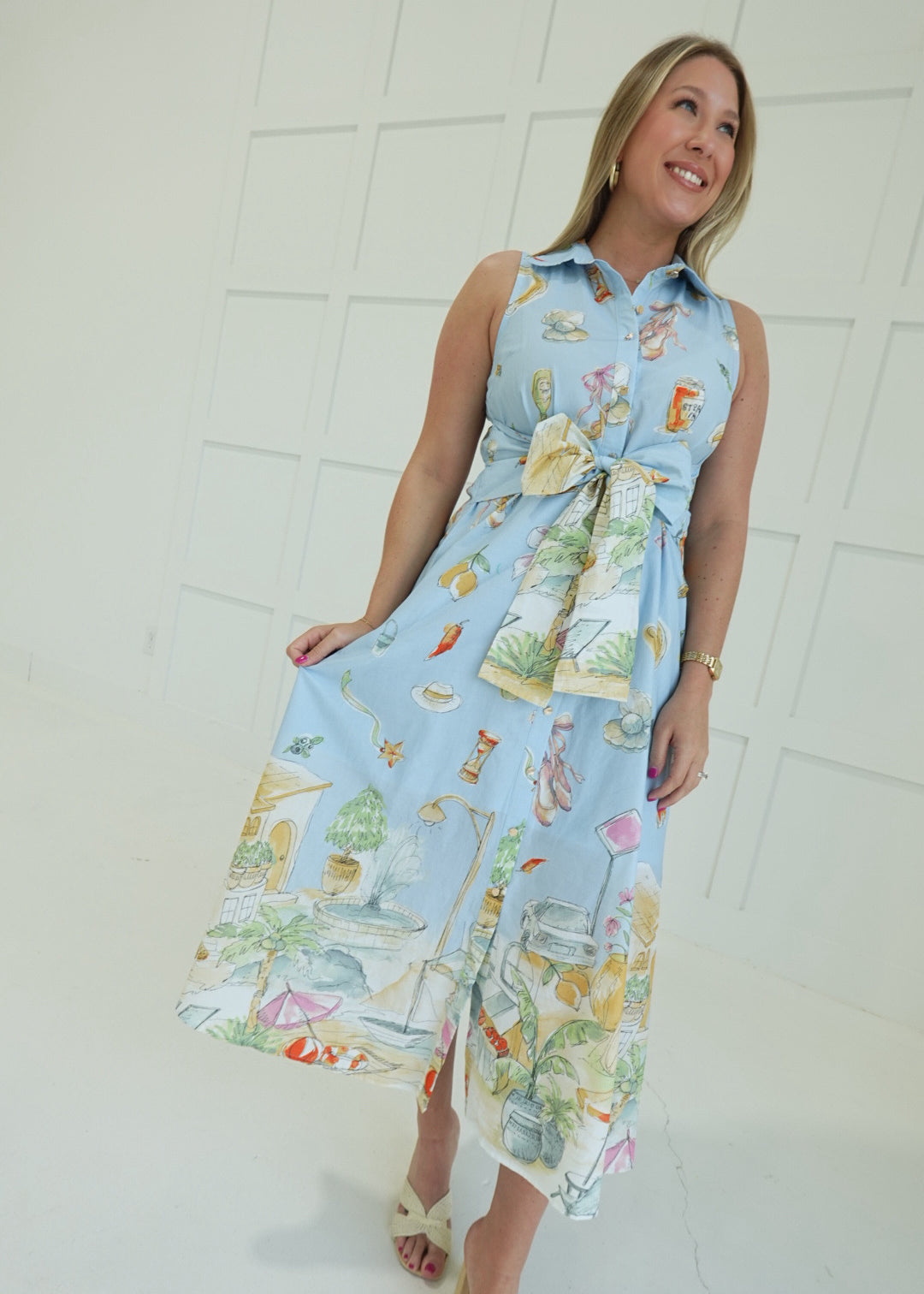 Uptown Midi Dress - Blue