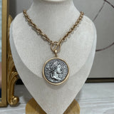 Coin Toggle Necklace - WG