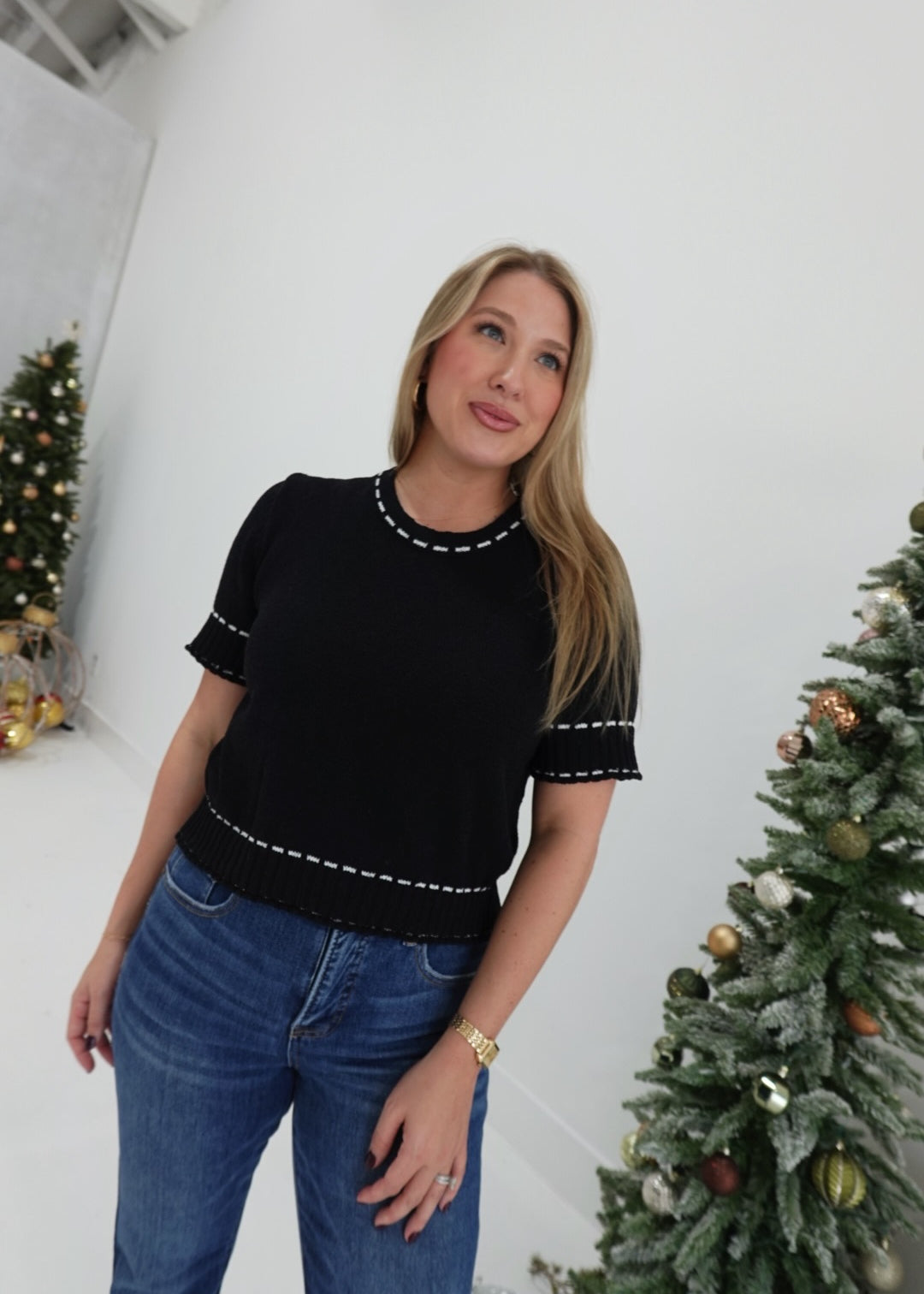 Starla Sweater - Black/White