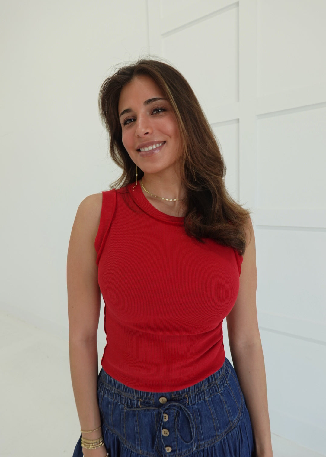 Essentials Seam Tank - Red