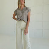 Leeway Pinstripe Top - Champagne