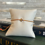 Corded Cross Charm Bracelet - Hot Pink Multi