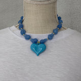 Chunky Beaded Heart Necklace