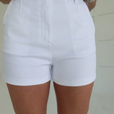 Heidi High-Waist Shorts - White