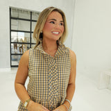 Briar Plaid Top - Camel