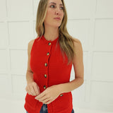 Camille Knit Top - Red