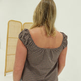 Jessa Plaid Top - Brown