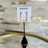 Chain Tassel Earrings - White Gold