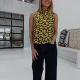 Cordelia Jacquard Top - Mustard