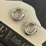Mini Puff Hoops - Silver