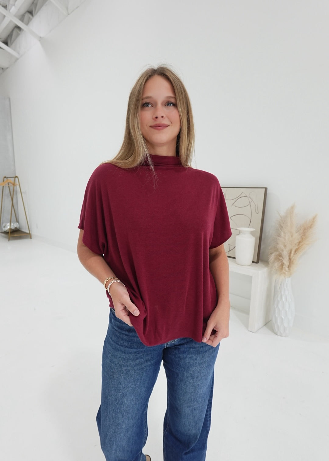 Staycation Top - Burgundy
