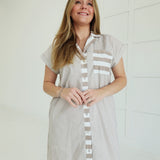 Addie Mini Dress - Taupe