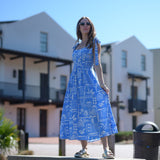 Staying Centered Midi Dress - Blue