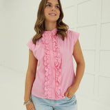 Marquette Ruffle Top - Pink