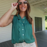 Serene Sleeveless Blouse - Forest