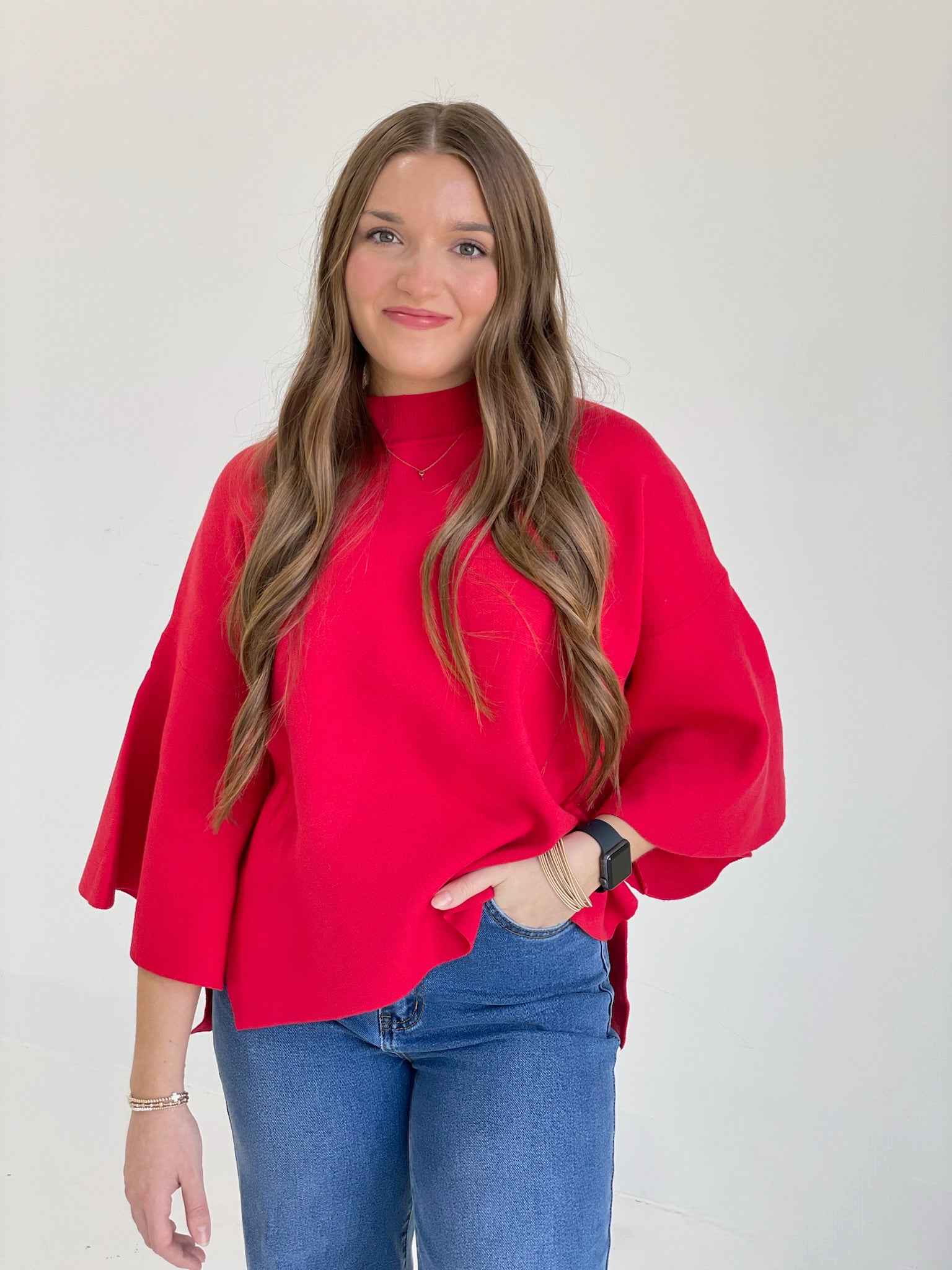 Belle's Dowry Sweater Top - Ruby