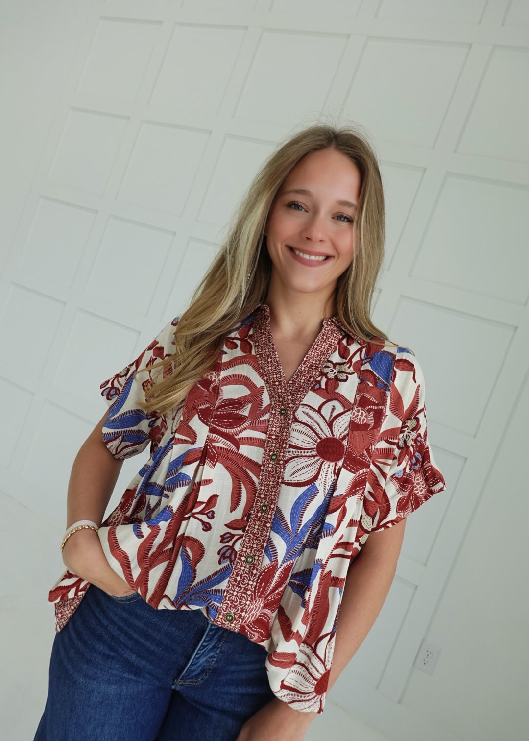 Fall For It Blouse - Burgundy