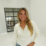 Sally Snap Button Top - Ivory
