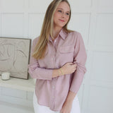 Linen Like Top - Dusty Pink