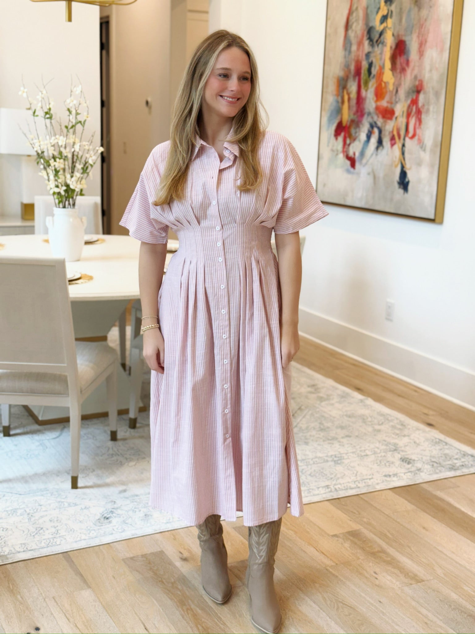 Needing Sunshine Midi Dress - Pink