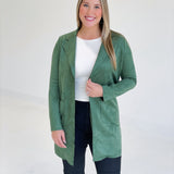 Late Calls Suede Jacket - Grove Green