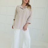Elevated Country-Side Top - Taupe