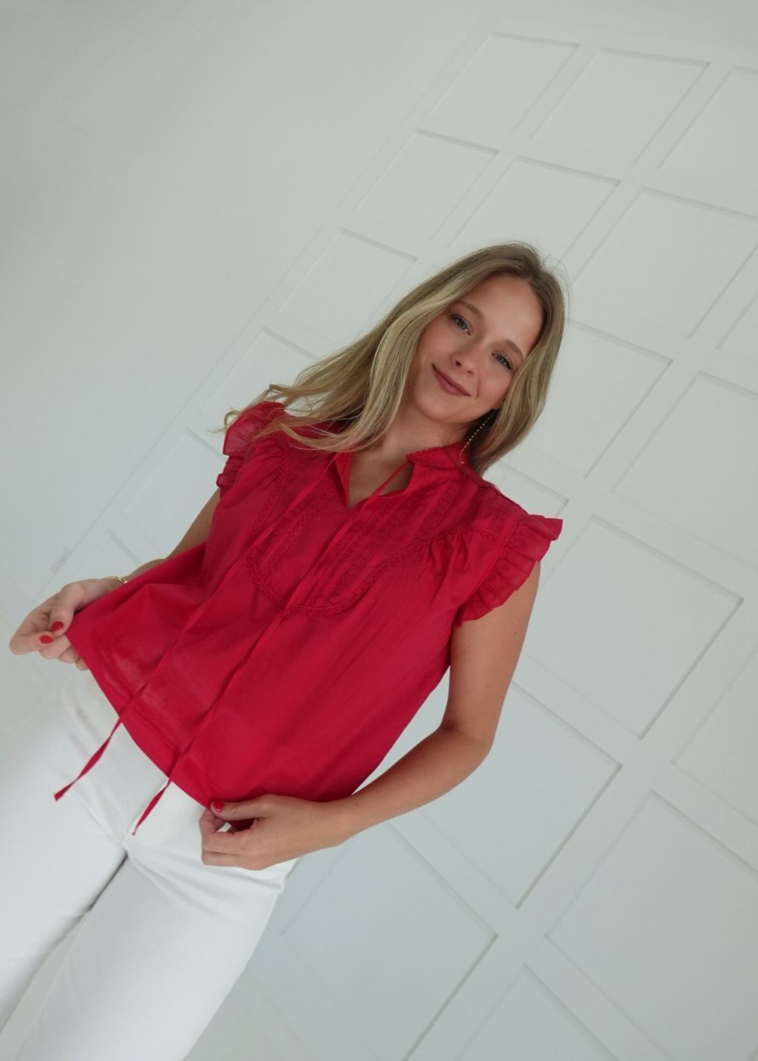 Vienna With Love Blouse - Red