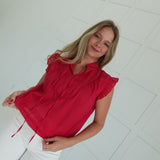 Vienna With Love Blouse - Red