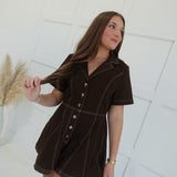 Holland Romper - Brown