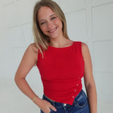Mash Up Asymmetrical Top - Red