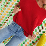 Chaney Sweater Top - Red