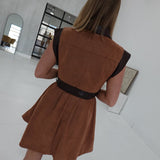 Marlowe Multimedia Dress - Camel