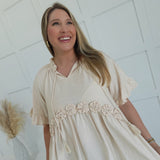 Peppa Rosette Blouse - Stone