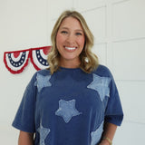 Star Patch Tee - Navy