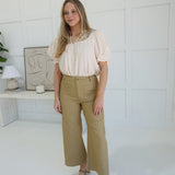 Ari Cropped Pants - Khaki