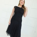 Meshing Around Midi Dress - Black