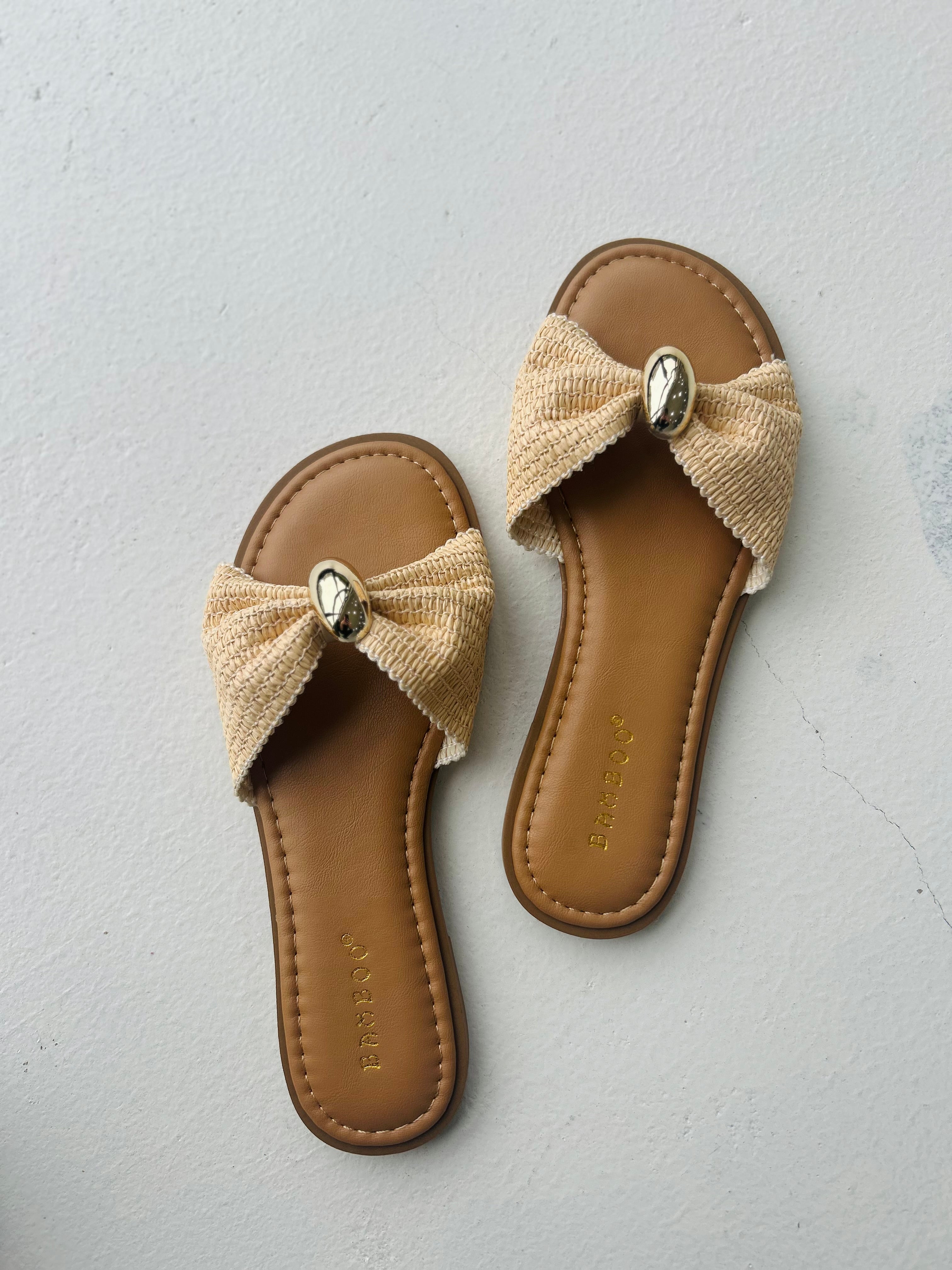Maeva Raffia Slide