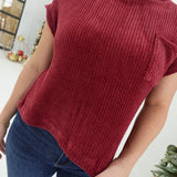 Chenille Waffle Top - Burgundy
