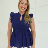 Flutter Me Top - Navy