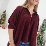 The Jane Top - Burgundy