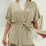 Aspen Fringe Kimono - Camel