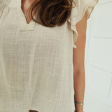 Felina Ruffle Top - Khaki